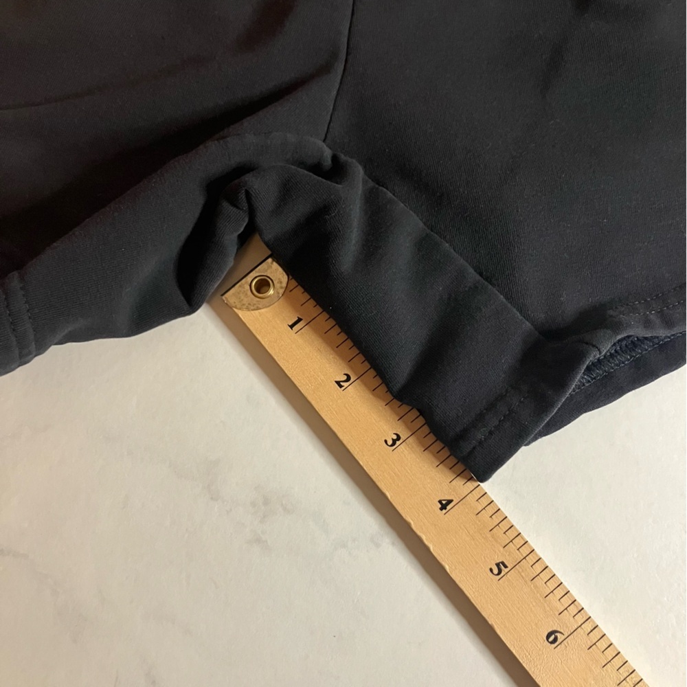 Gymshark Black sweatshirt material Athletic Shorts. Waist tie. Zipper pockets. - Picture 10 of 10